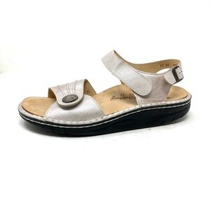 Finn Comfort Sausalito Silver Luxury Leather Sandal Finnamic Rocker Comfort Shoe